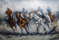 Naeem Rind, 40 x 60 Inch, Acrylic on Canvas, Polo Painting, AC-NAR-044